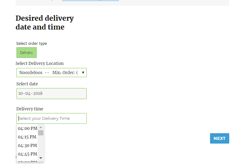 Set Up Minimum Delivery preparation time