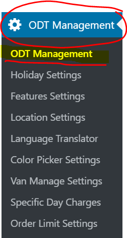 Open the first ODT Management Menu