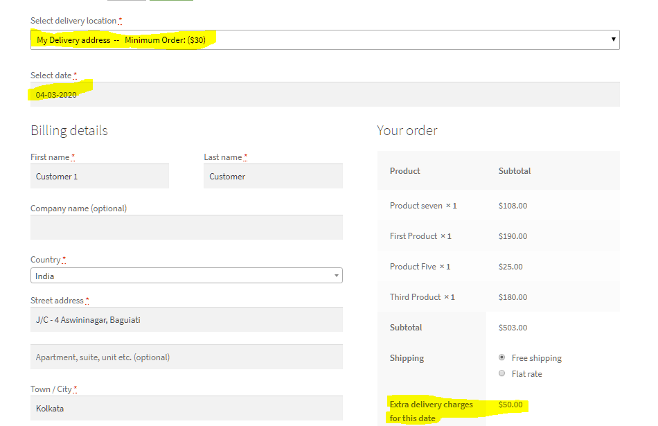 Specific Day Charges In WooCommerce