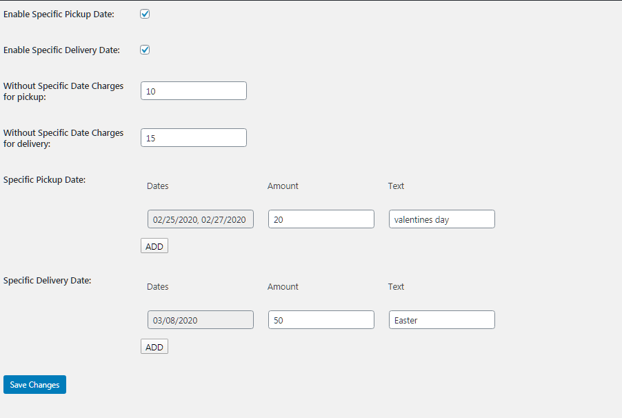 Specific Day Charges In WooCommerce