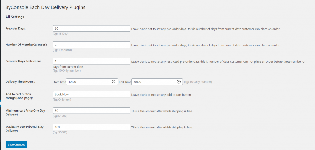 Product Repeat Delivery Dates 