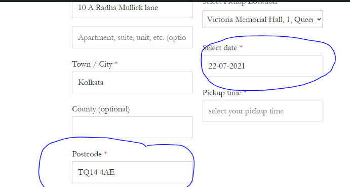 Day charges per postcode